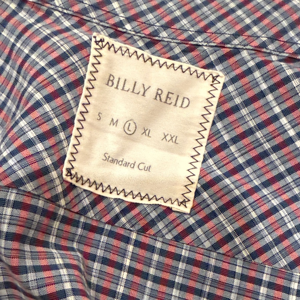 Men's Blue Checkered Billy Reid Shirt